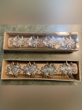 Set of 8 Pewter Pineapple Motif Napkin Rings
